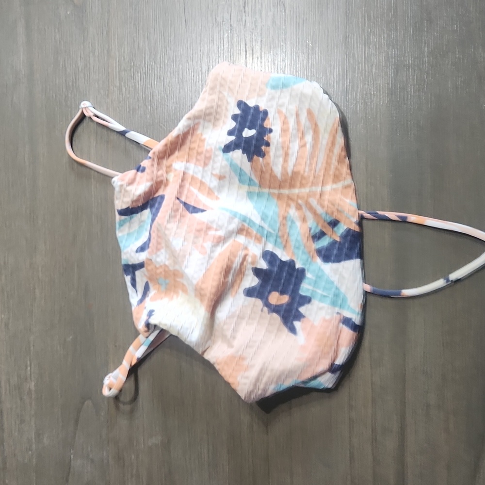 ROXY bikini top, floral multi color, size XS